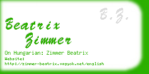 beatrix zimmer business card